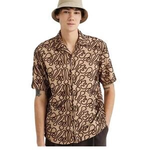 Zara brown short sleeve button